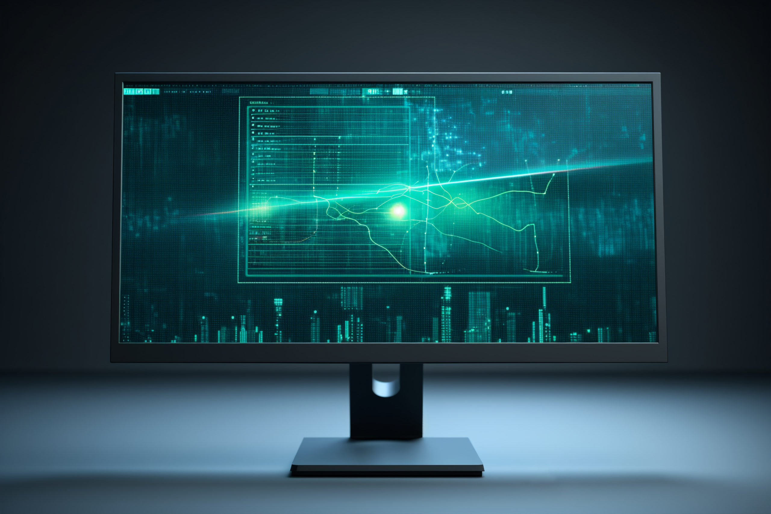 immagine di un computer acceso