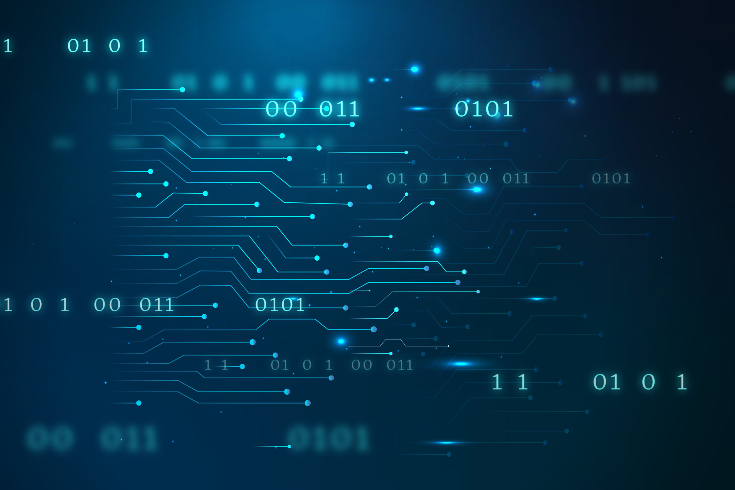 Blue futuristic networking technology vector